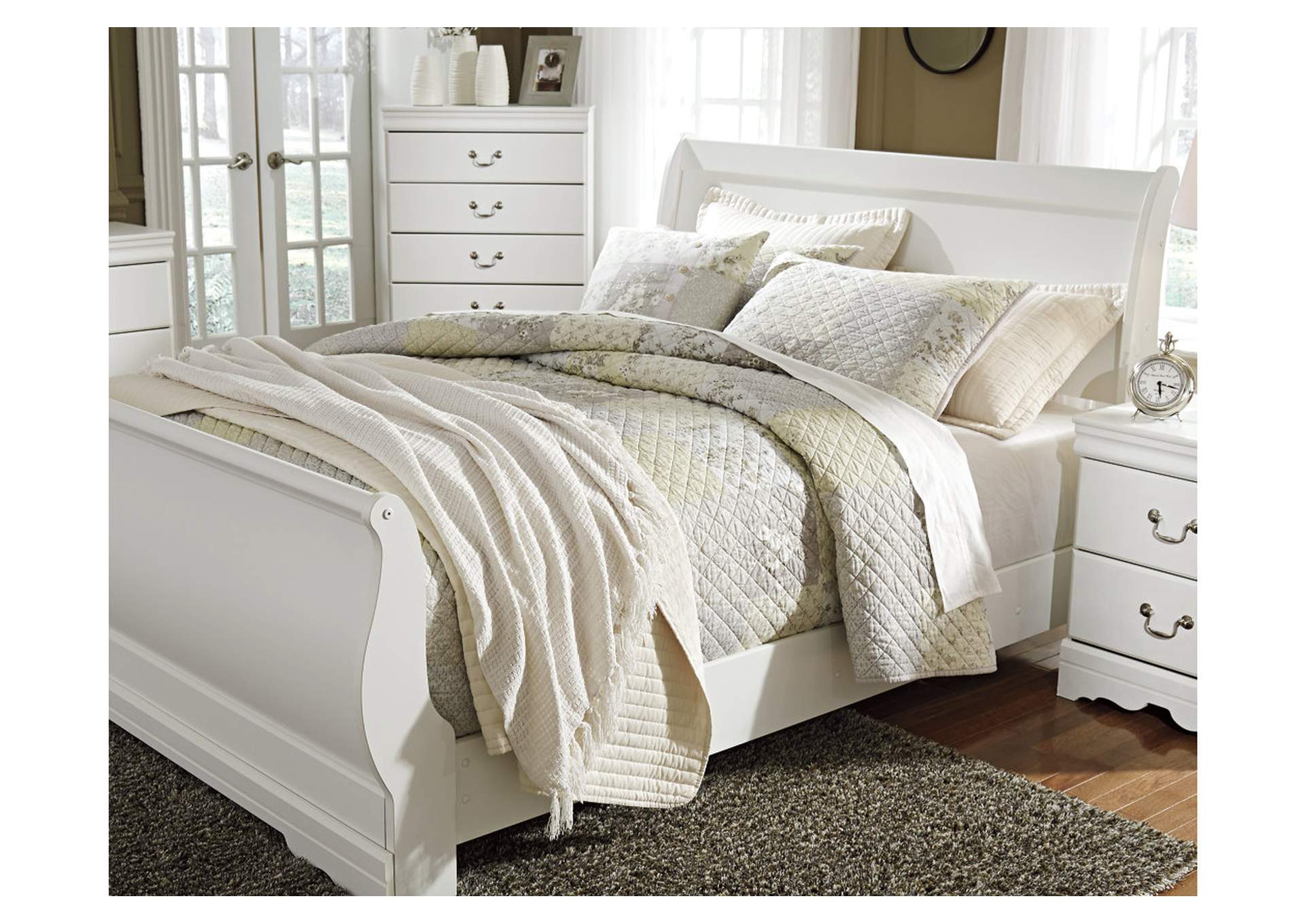 Best Furniture And Mattress Anarasia White Queen Sleigh Bed Anarasia White Queen Sleigh Bed Signature Design By Ashley