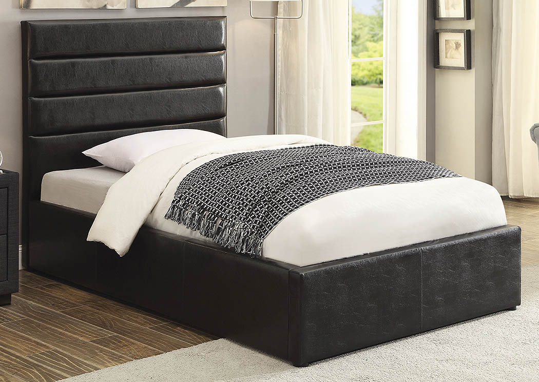Carpet Corner Chicago Il Riverbend Black Upholstered Storage Twin Bed Riverbend Black Upholstered Storage Twin Bed Coaster Furniture