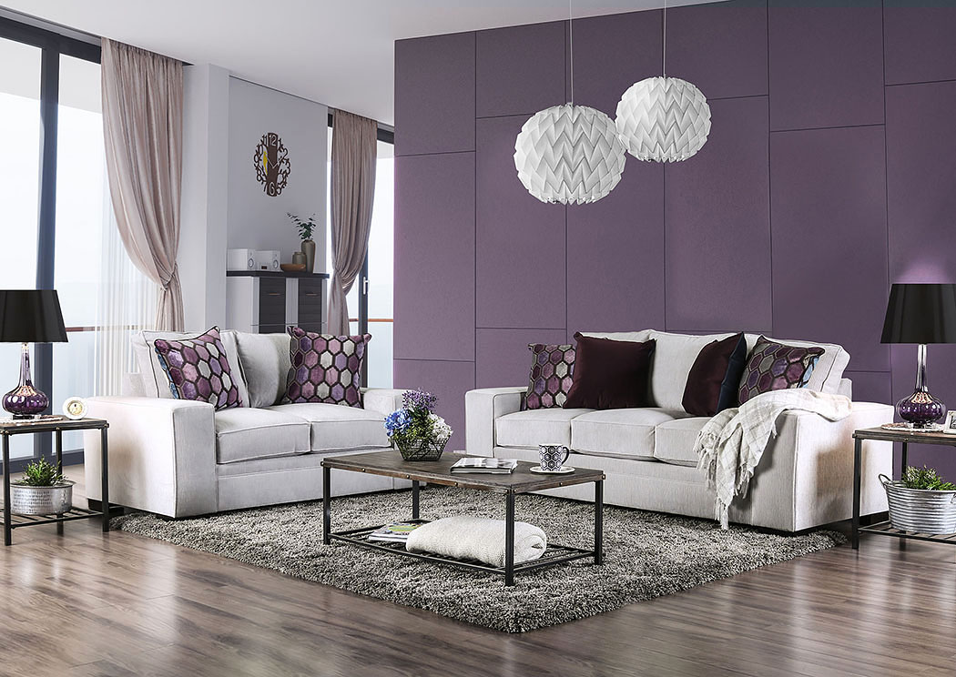 80th Avenue Furniture - MI Lorenzo White Loveseat